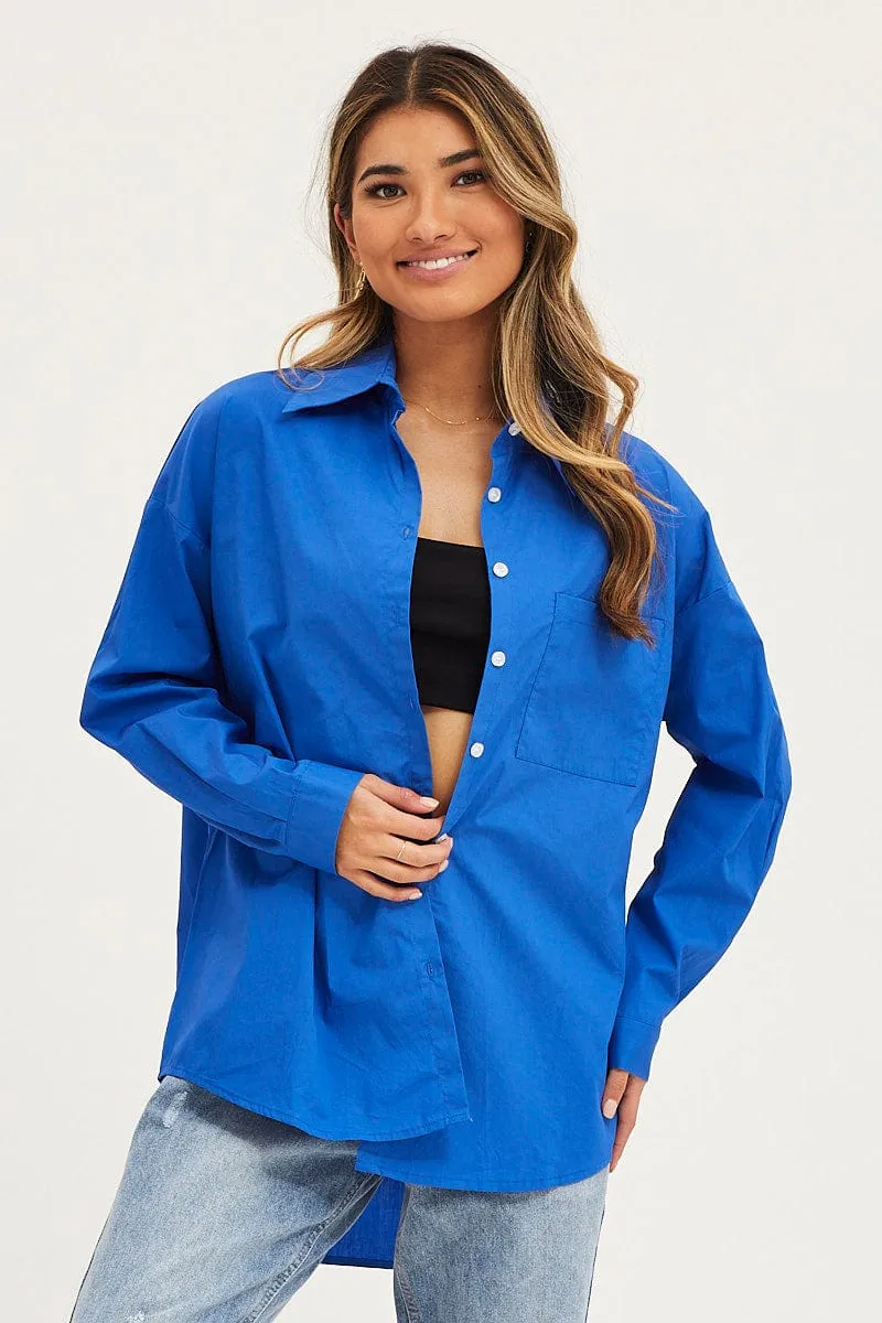 Navy Long Sleeve Shirt sold by Ally Fashion product image thumbnail 3