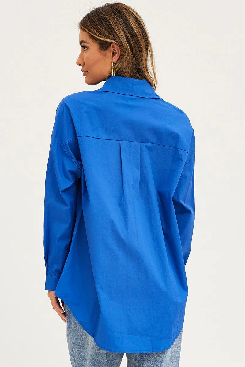 Navy Long Sleeve Shirt sold by Ally Fashion product image thumbnail 5