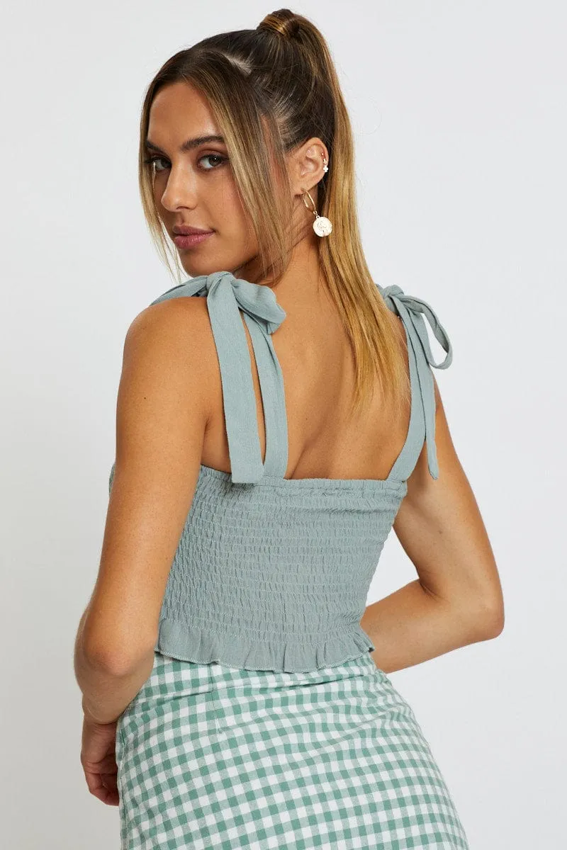 Green Singlet Top Sleeveless Tie Up sold by Ally Fashion product image thumbnail 5