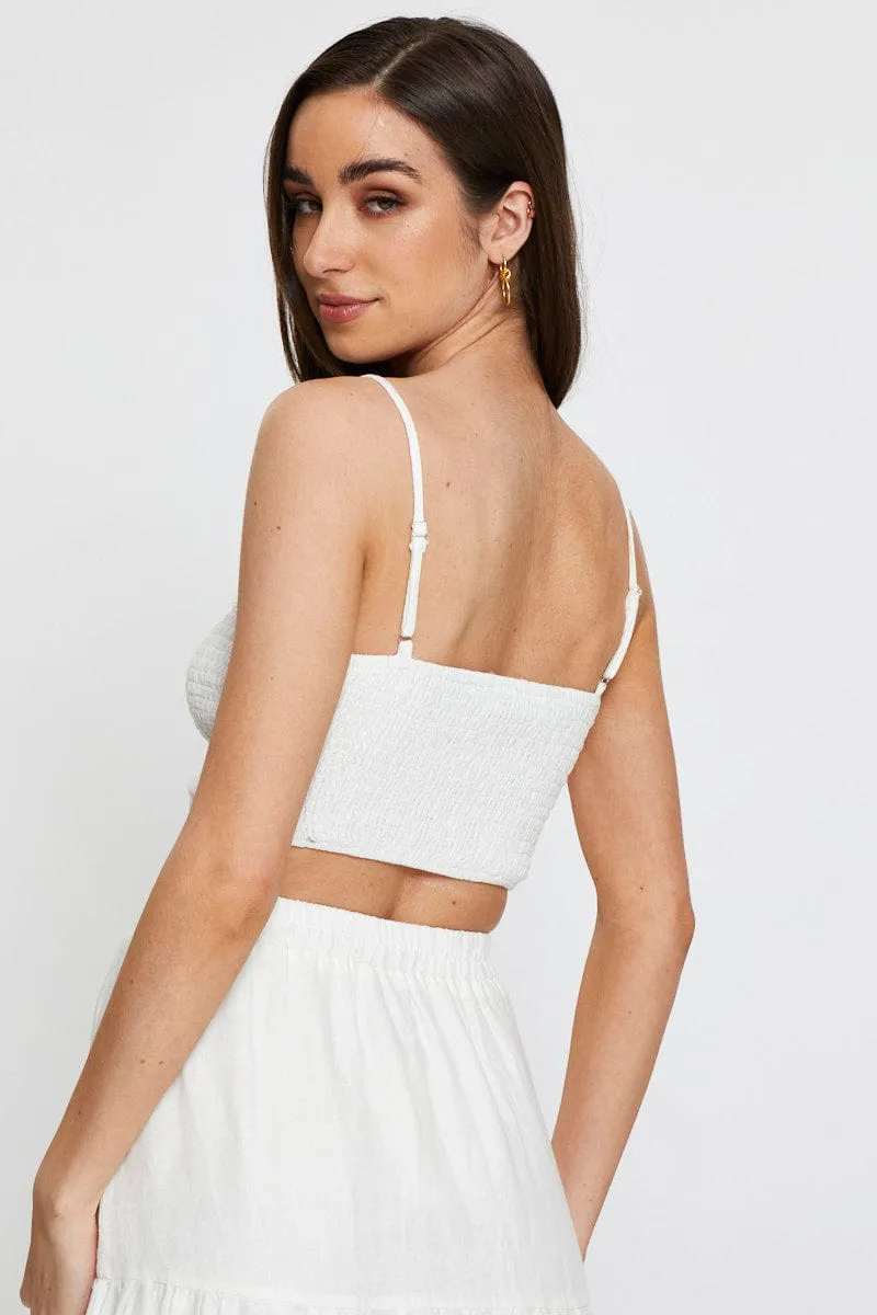 White Singlet Top Sleeveless sold by Ally Fashion product image thumbnail 5