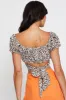 Print Crop Top Short Sleeve Tie Up sold by Ally Fashion