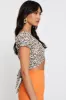 Print Crop Top Short Sleeve Tie Up sold by Ally Fashion