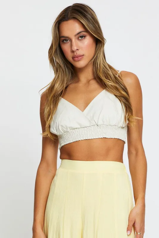 Beige Singlet Top Crop sold by Ally Fashion