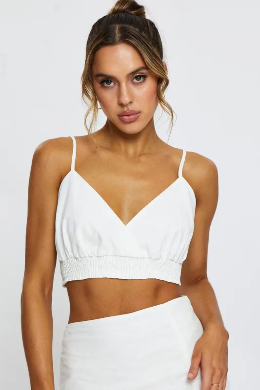 White Singlet Top Crop sold by Ally Fashion