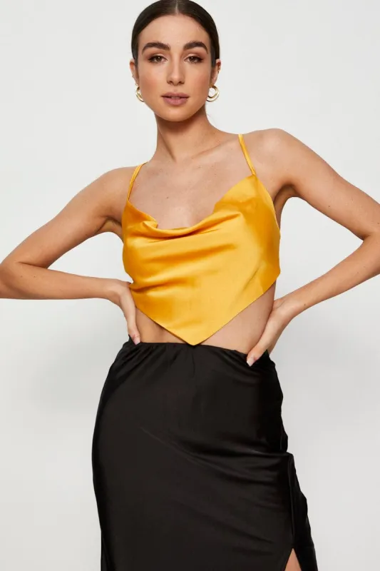 Orange Scarf Top Sleeveless sold by Ally Fashion