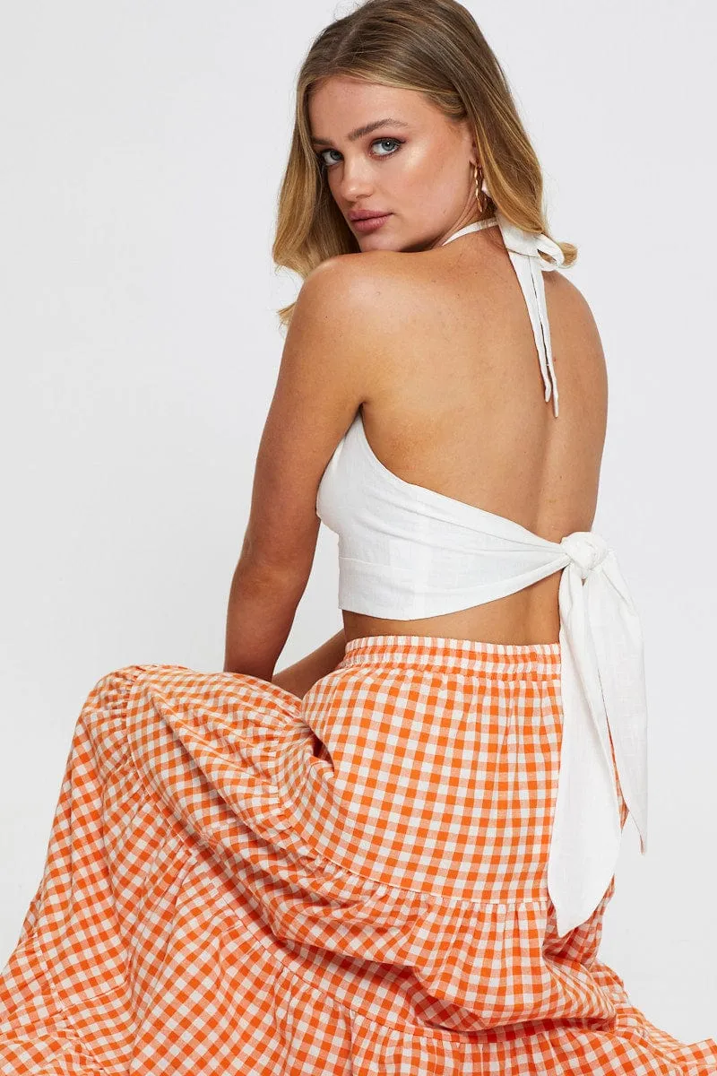 White Halter Top Sleeveless Crop sold by Ally Fashion