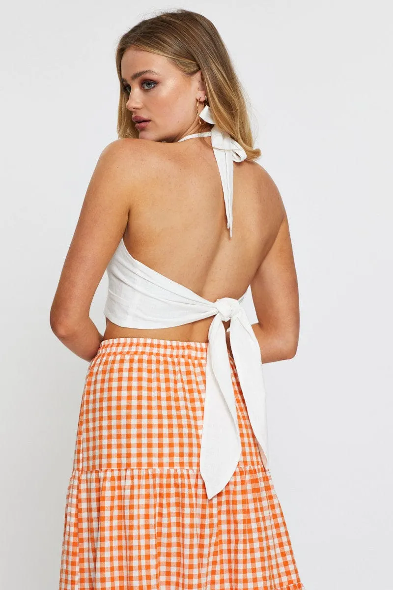 White Halter Top Sleeveless Crop sold by Ally Fashion product image thumbnail 5