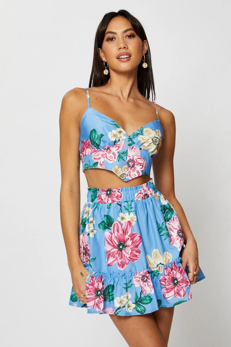 Print Scarf Top Crop sold by Ally Fashion