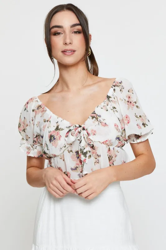 Print Crop Top Short Sleeve sold by Ally Fashion