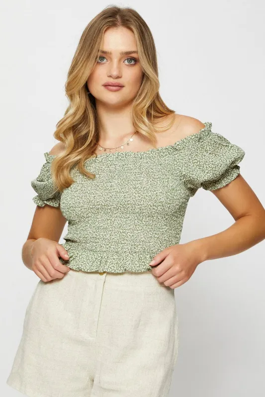 Geo Print Workwear Top Short Sleeve sold by Ally Fashion