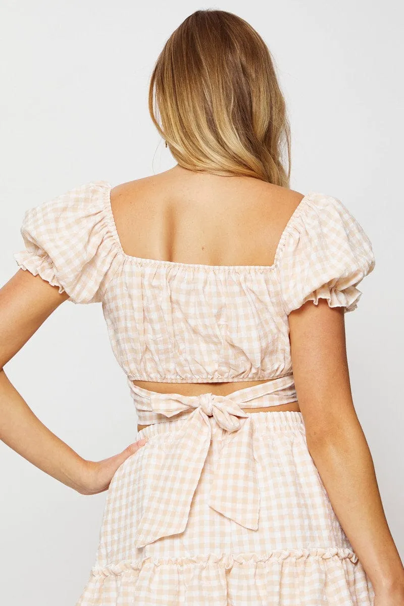 Check Crop Top Short Sleeve sold by Ally Fashion product image thumbnail 5