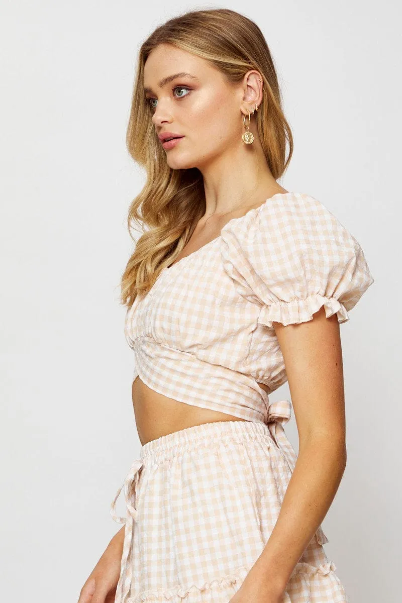Check Crop Top Short Sleeve sold by Ally Fashion product image thumbnail 4