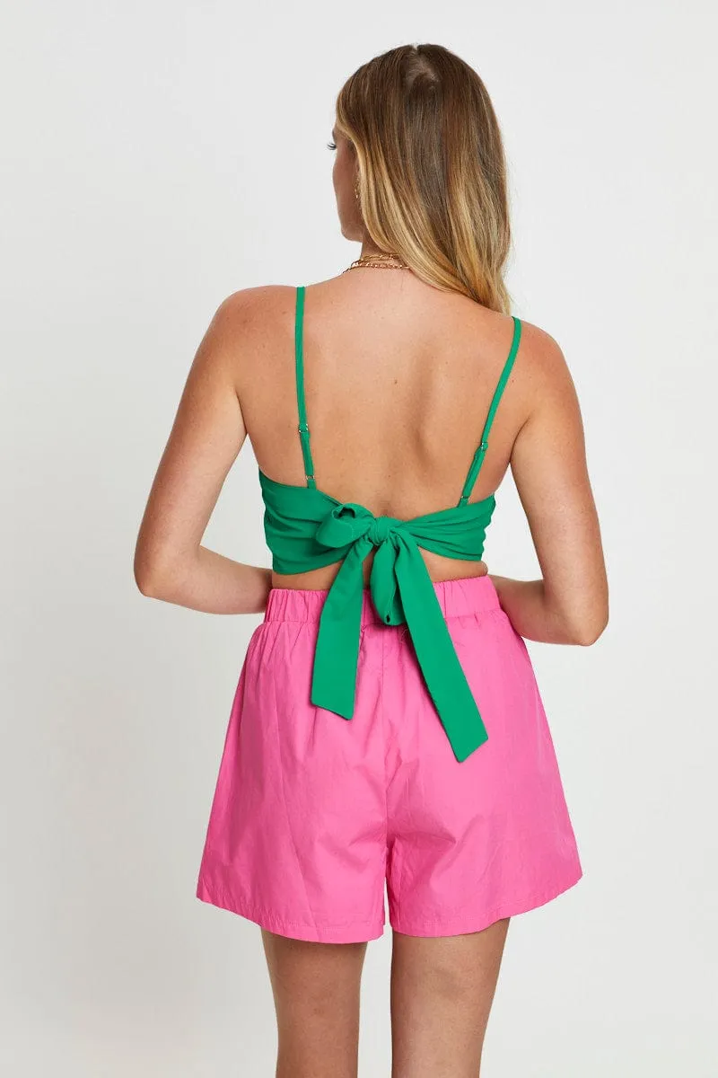 Green Crop Top Sleeveless V-Neck sold by Ally Fashion product image thumbnail 5
