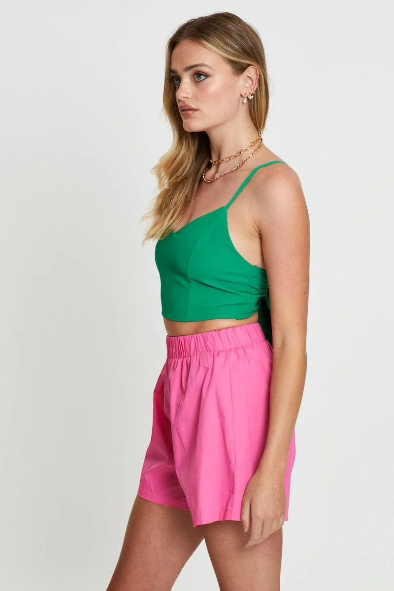 Green Crop Top Sleeveless V-Neck sold by Ally Fashion product image thumbnail 4