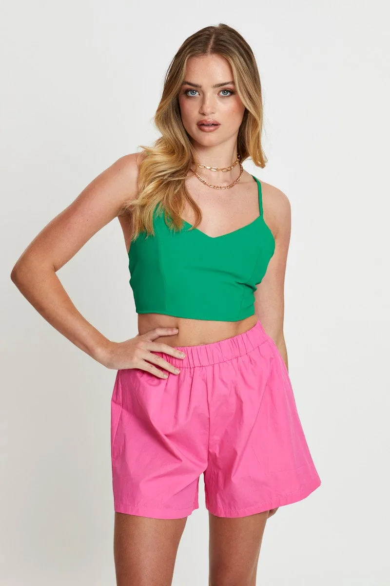Green Crop Top Sleeveless V-Neck sold by Ally Fashion product image thumbnail 3