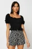 Black Crop Shirts Short Sleeve sold by Ally Fashion