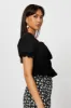 Black Crop Shirts Short Sleeve sold by Ally Fashion