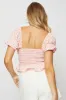 Check Crop Top Short Sleeve Square Neck sold by Ally Fashion
