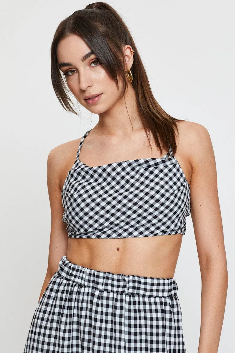 Check Singlet Top Sleeveless Crop sold by Ally Fashion