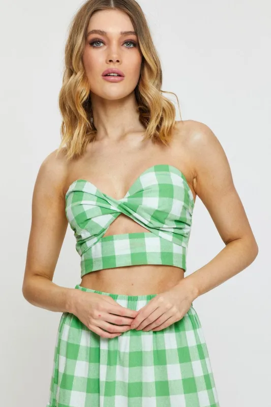 Check Singlet Top Crop sold by Ally Fashion