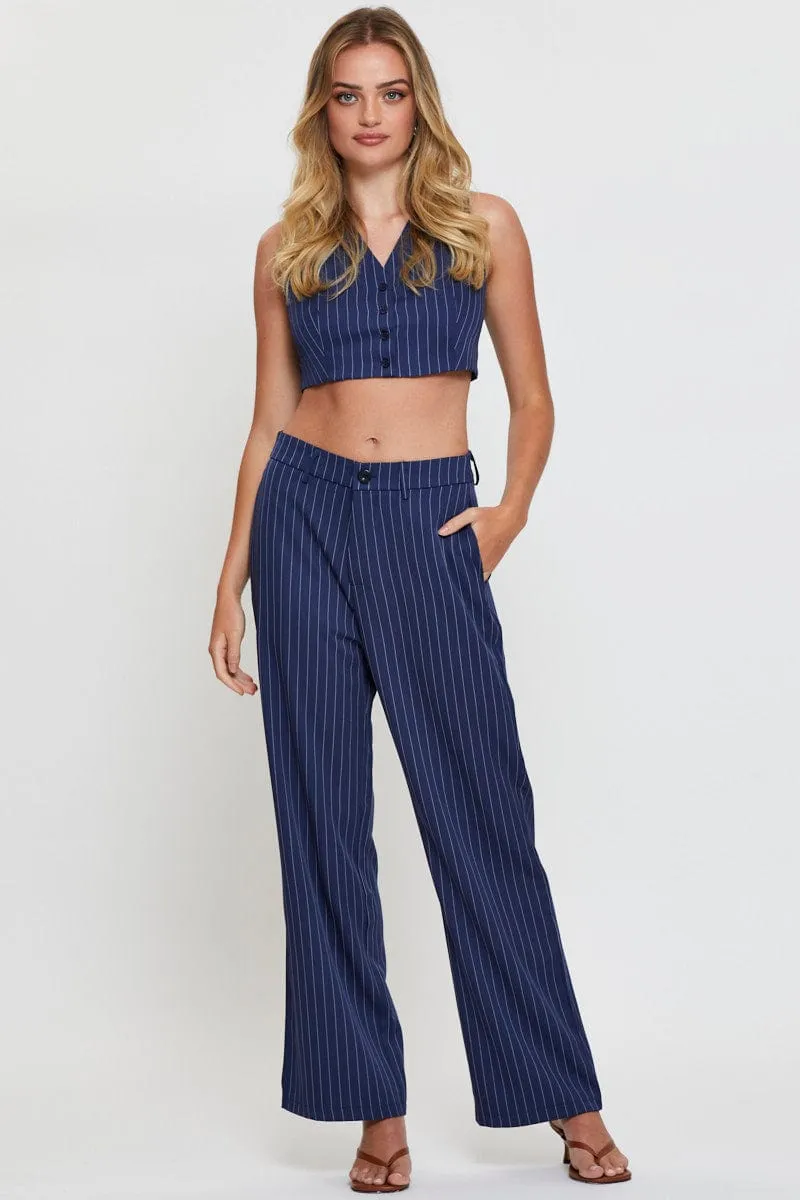 Stripe Crop Shirts Sleeveless   V-Neck sold by Ally Fashion product image thumbnail 2