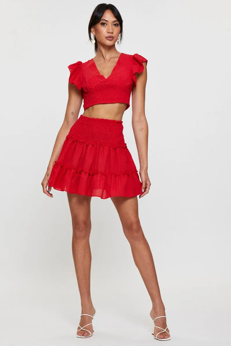 Red Crop Top Short Sleeve sold by Ally Fashion product image thumbnail 2