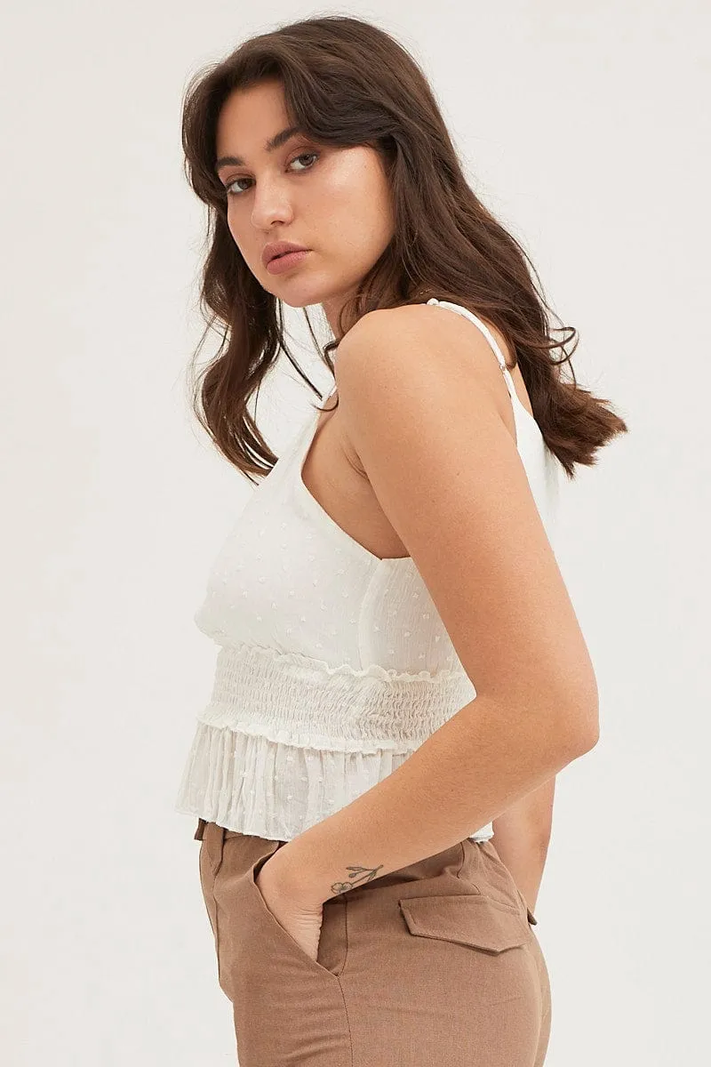 White Ruffle Top Sleeveless sold by Ally Fashion product image thumbnail 4