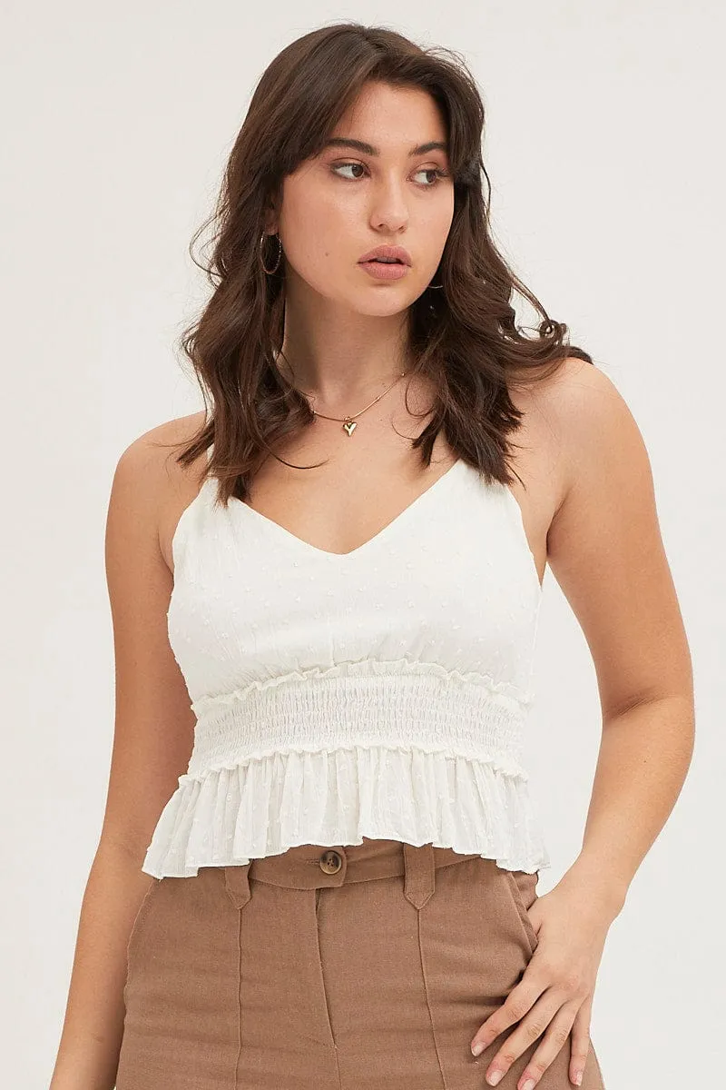 White Ruffle Top Sleeveless sold by Ally Fashion product image thumbnail 3