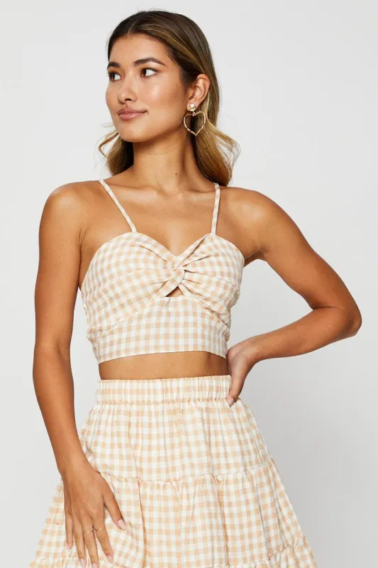 Check Cami Top Crop sold by Ally Fashion