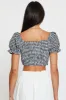 Check Crop Top Short Sleeve sold by Ally Fashion