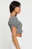 Check Crop Top Short Sleeve sold by Ally Fashion