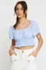 Check Crop Top Off Shoulder sold by Ally Fashion