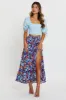 Blue Puff Sleeve Top Short Sleeve Crop sold by Ally Fashion
