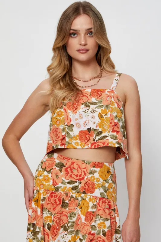 Floral Print Crop Top Sleeveless sold by Ally Fashion
