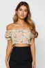 Print Crop Top Off Shoulder sold by Ally Fashion