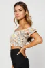 Print Crop Top Off Shoulder sold by Ally Fashion