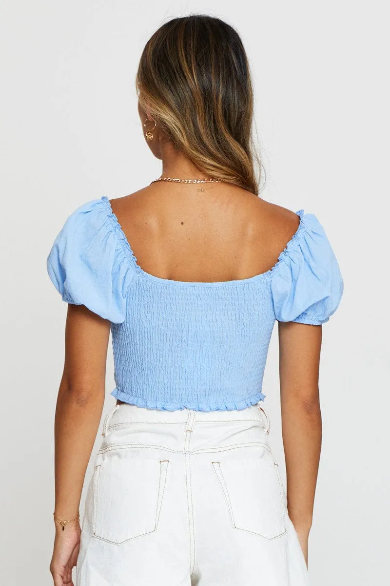 Blue Crop Top Short Sleeve sold by Ally Fashion product image thumbnail 5