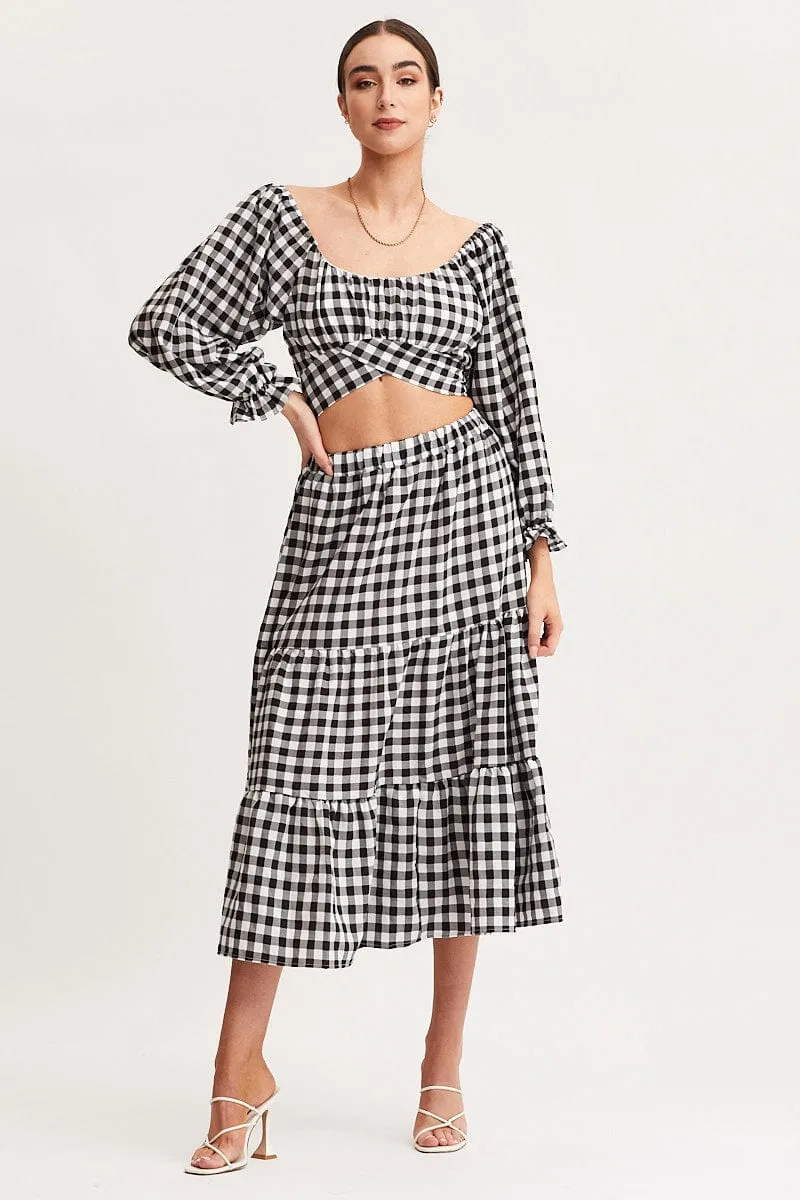 Check Crop Top Long Sleeve sold by Ally Fashion product image thumbnail 2