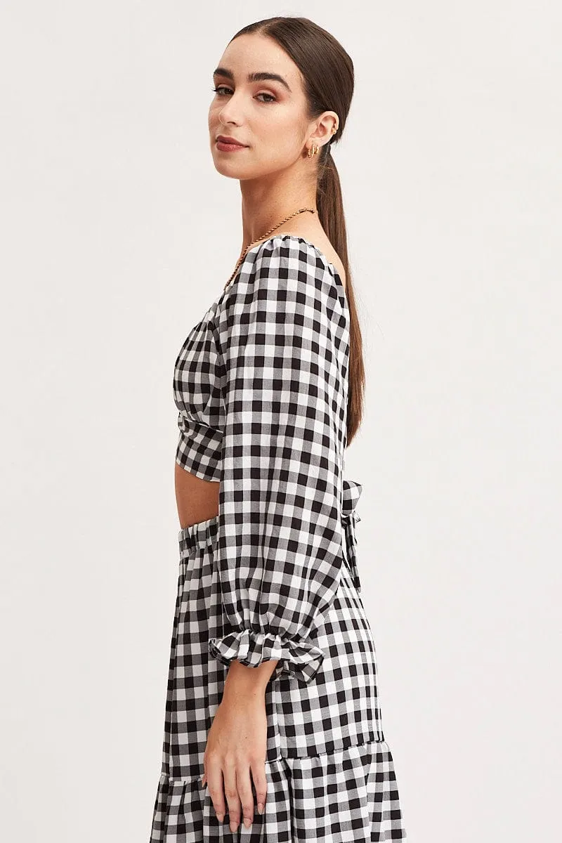 Check Crop Top Long Sleeve sold by Ally Fashion product image thumbnail 4