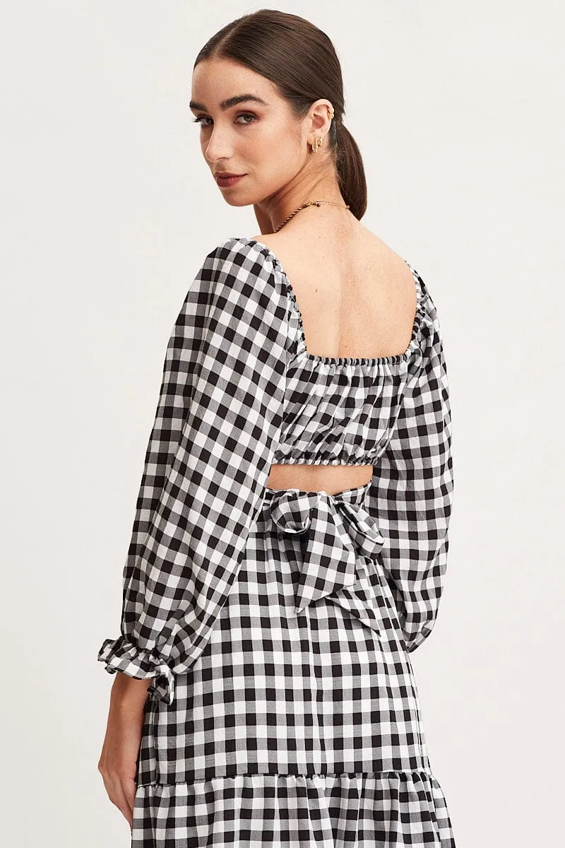 Check Crop Top Long Sleeve sold by Ally Fashion product image thumbnail 5