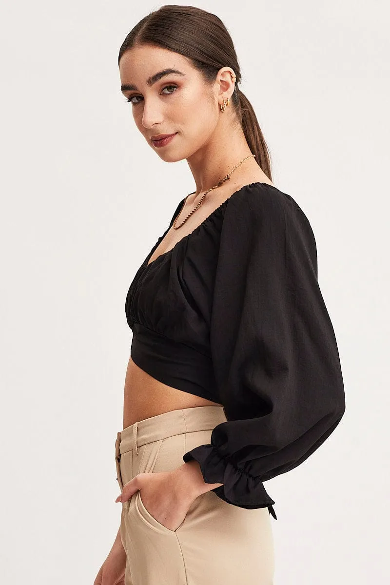 Black Crop Top Long Sleeve sold by Ally Fashion product image thumbnail 4