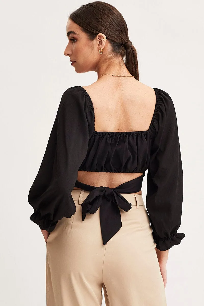 Black Crop Top Long Sleeve sold by Ally Fashion product image thumbnail 5