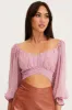 Pink Crop Top Long Sleeve sold by Ally Fashion