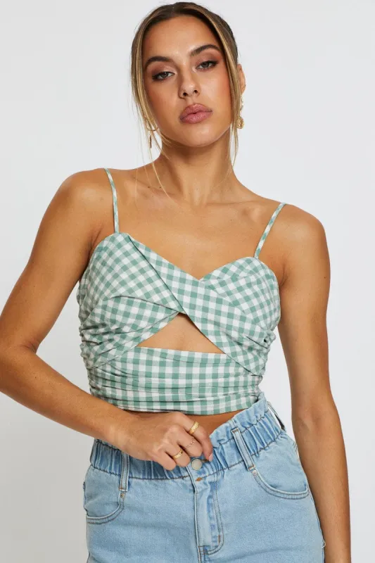 Check Crop Top Sleeveless sold by Ally Fashion