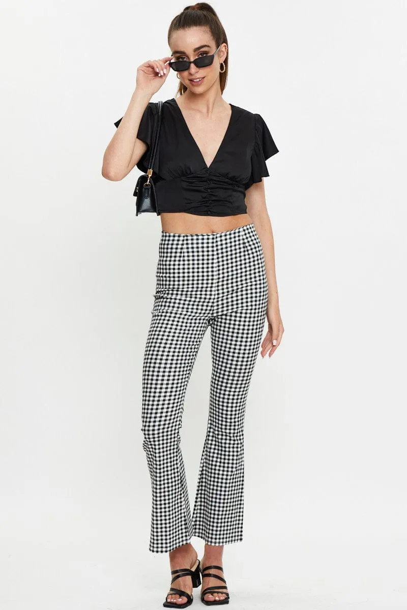 Black Button Front Satin Crop Top sold by Ally Fashion product image thumbnail 3