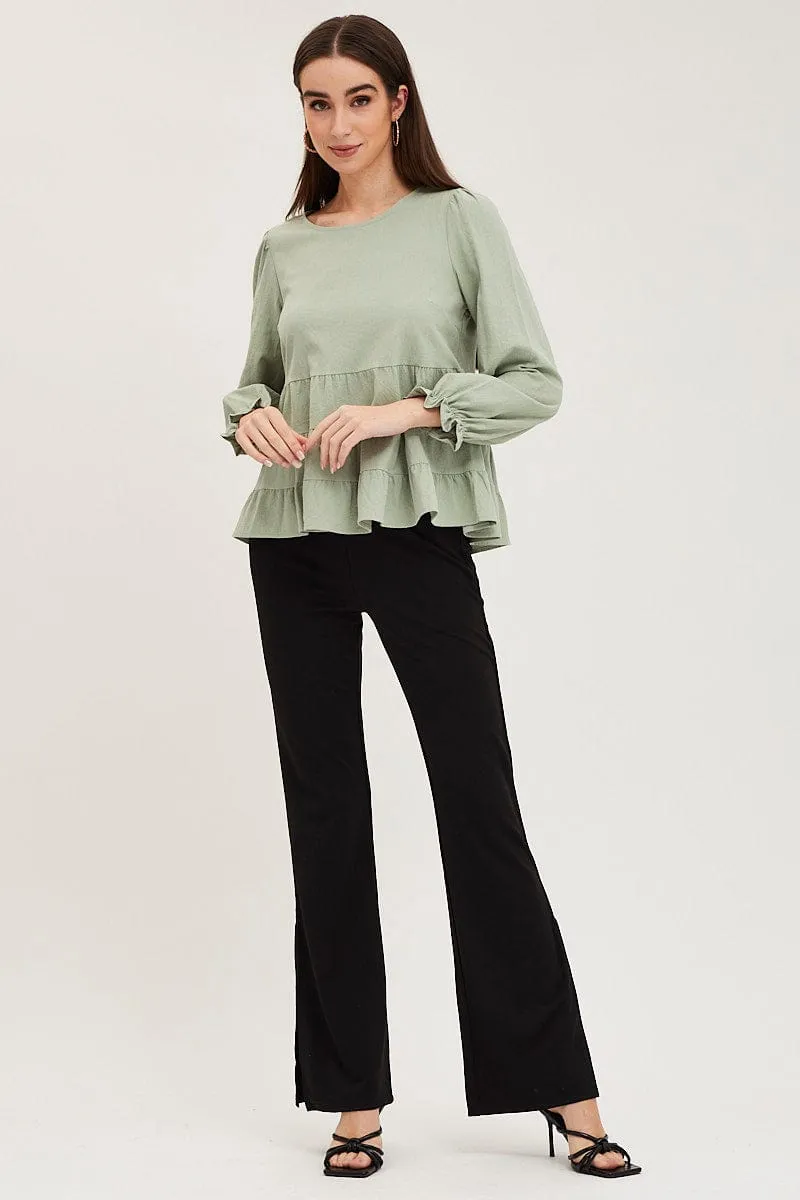 Green Smock Top Long Sleeve sold by Ally Fashion product image thumbnail 2