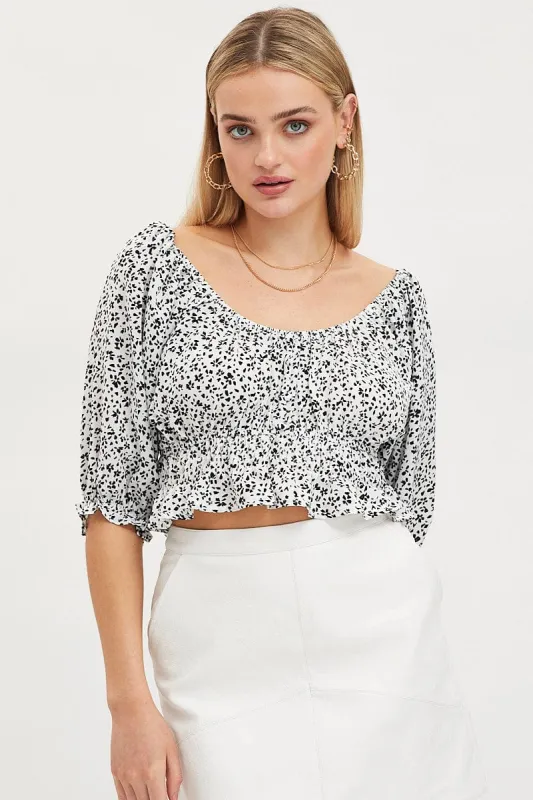 Print Crop Top Short Sleeve sold by Ally Fashion