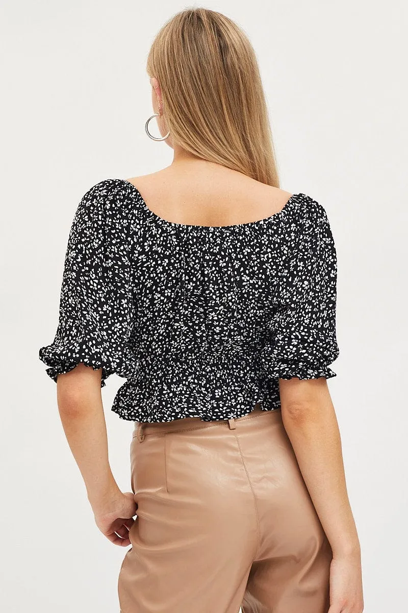 Print Crop Top Short Sleeve sold by Ally Fashion product image thumbnail 5