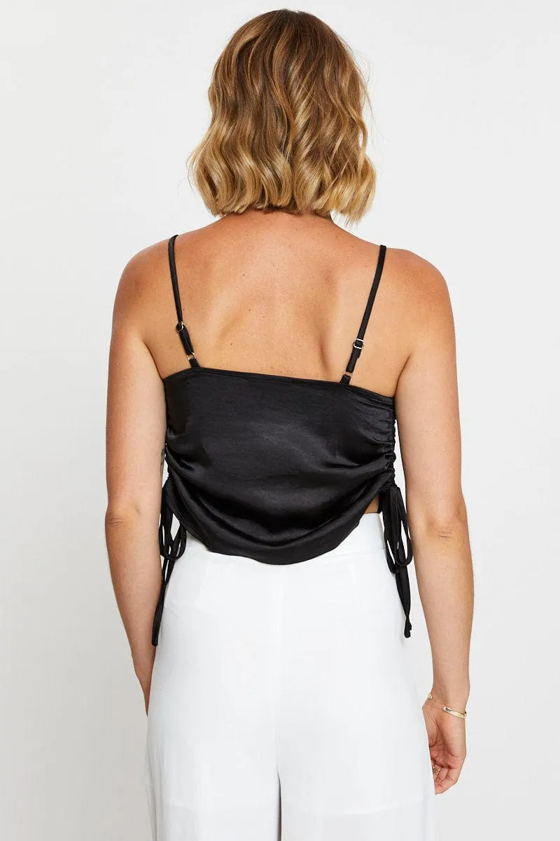 Black Cami Top Sleeveless Cowl Neck sold by Ally Fashion product image thumbnail 5