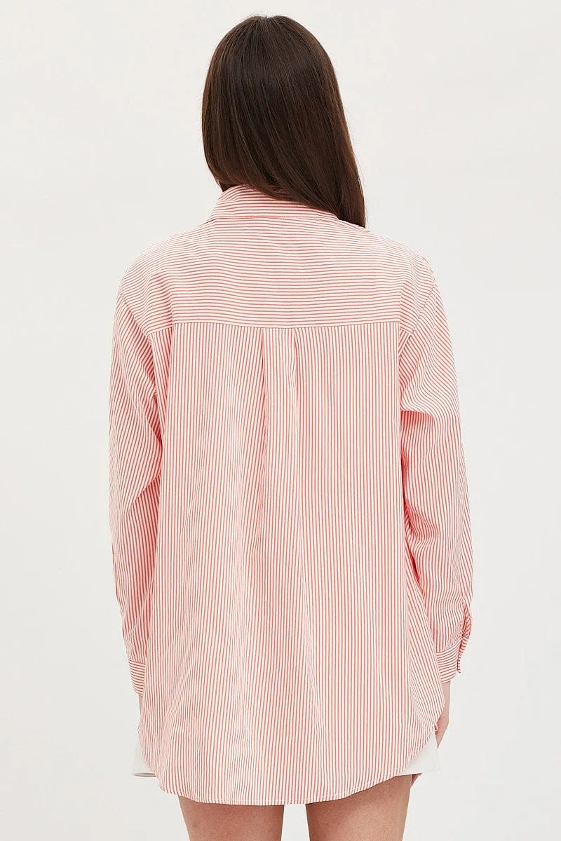 Stripe Oversized Shirts Long Sleeve Collared sold by Ally Fashion product image thumbnail 5